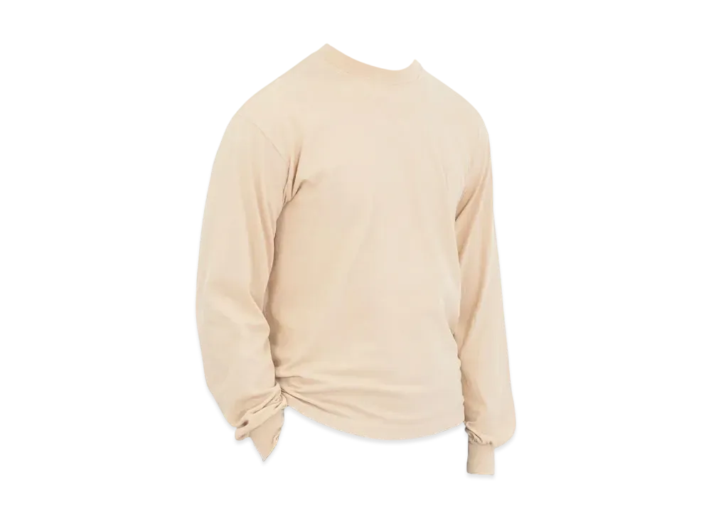 Los Angeles Apparel 6.5oz Long Sleeve Garment Dye Crew Neck T-Shirt "Beige"