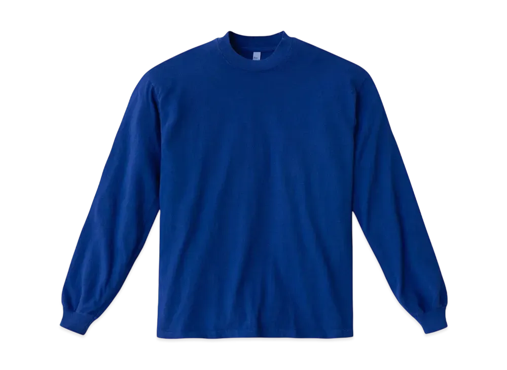 Los Angeles Apparel 6.5oz Long Sleeve Garment Dye Crew Neck T-Shirt "Cobalt Blue"