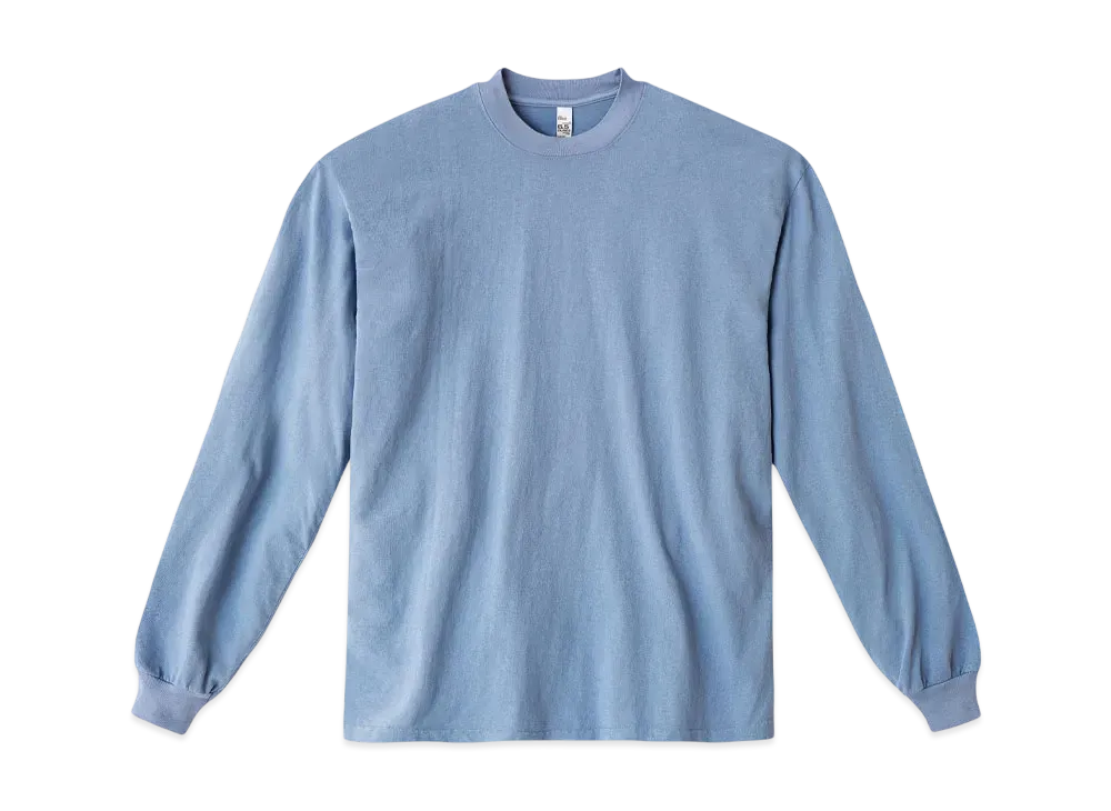 Los Angeles Apparel 6.5oz Long Sleeve Garment Dye Crew Neck T-Shirt "Clear Blue"