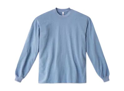 Los Angeles Apparel 6.5oz Long Sleeve Garment Dye Crew Neck T-Shirt "Clear Blue"