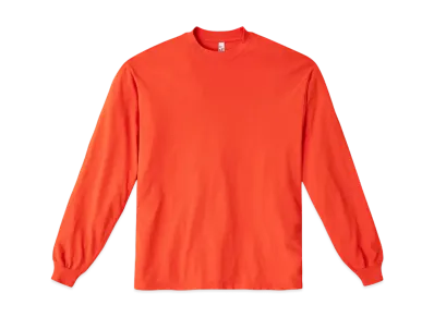 Los Angeles Apparel 6.5oz Long Sleeve Garment Dye Crew Neck T-Shirt "Bright Orange"