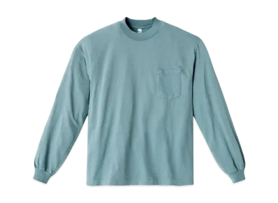 Los Angeles Apparel Long Sleeve Garment Dye Pocket T-Shirt "Atlantic Green"