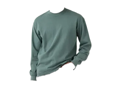 Los Angeles Apparel Long Sleeve Garment Dye Mockneck T-Shirt "Atlantic Green"