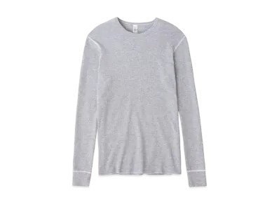 Los Angeles Apparel Poly-Cotton Thermal Long Sleeve Crewneck "Heather Grey"