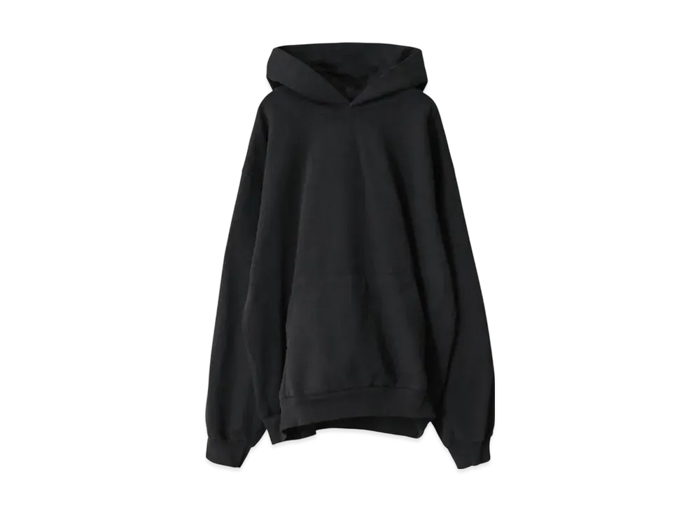 Los Angeles Apparel 14OZ Garment Dyed Heavy Fleece Hooded Pullover Sweatshirt Made In USA "Off Black"
