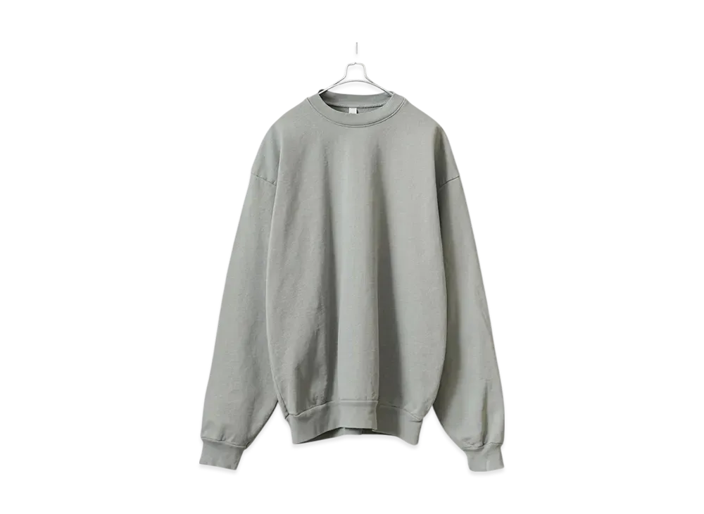 Los Angeles Apparel 14OZ Garment Dyed Heavy Fleece Crew Neck Pullover Sweatshirt Made In USA "Sage"