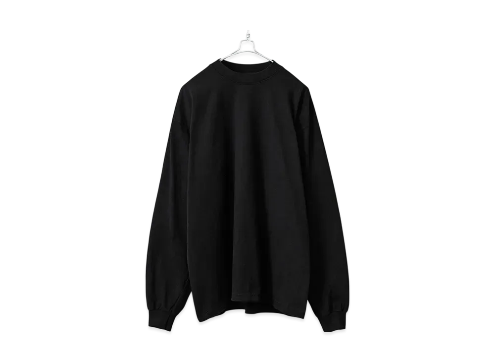 Los Angeles Apparel 6.5OZ Garment Dyed Long Sleeve Crew Neck T-Shirt Made In USA "Black"