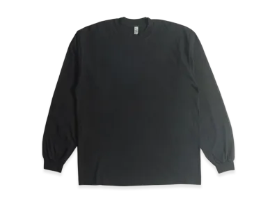 Los Angeles Apparel 6.5OZ Garment Dyed Crew Neck Long Sleeve T-Shirt "Black"