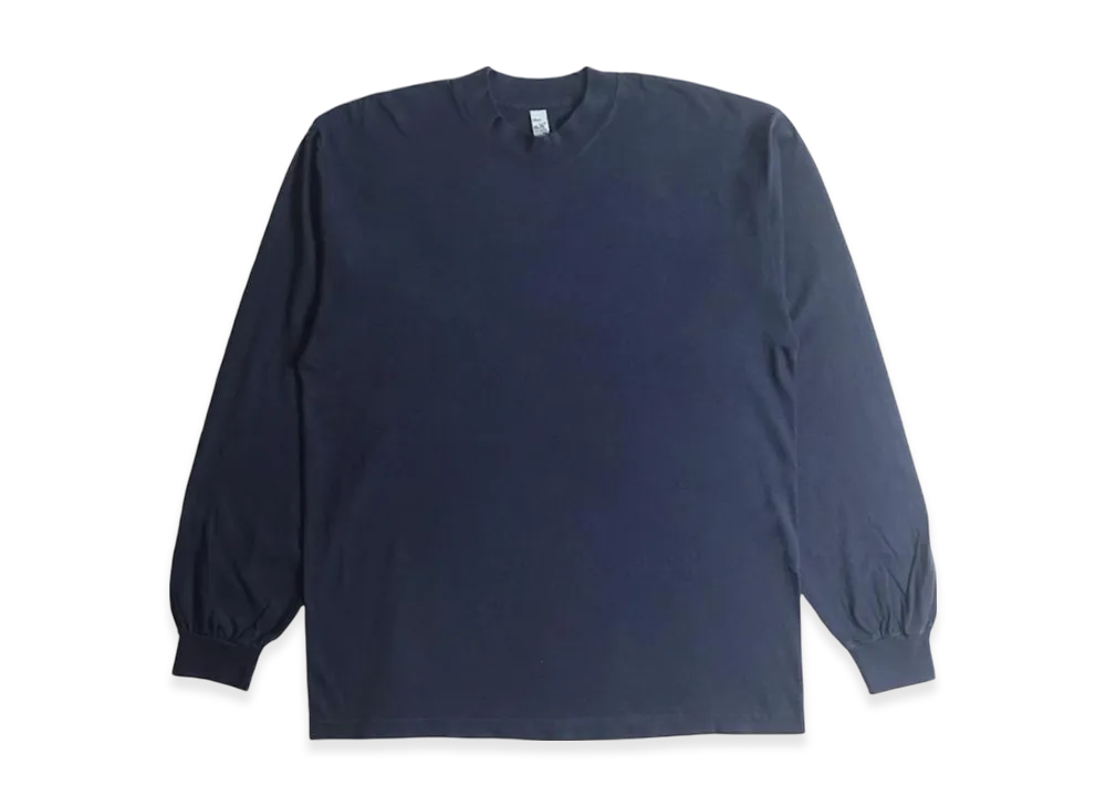 Los Angeles Apparel 6.5OZ Garment Dyed Crew Neck Long Sleeve T-Shirt "Navy"