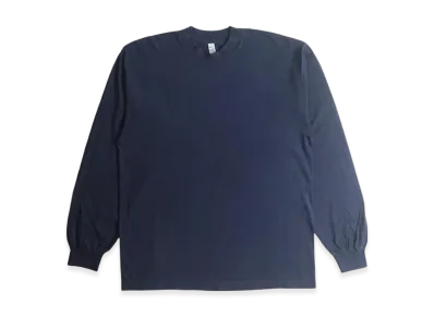 Los Angeles Apparel 6.5OZ Garment Dyed Crew Neck Long Sleeve T-Shirt "Navy"