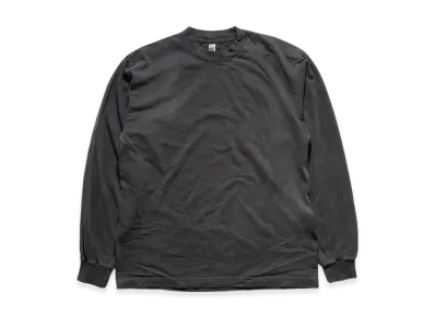 Los Angeles Apparel 6.5OZ Garment Dyed Crew Neck Long Sleeve T-Shirt "Vintage Black"