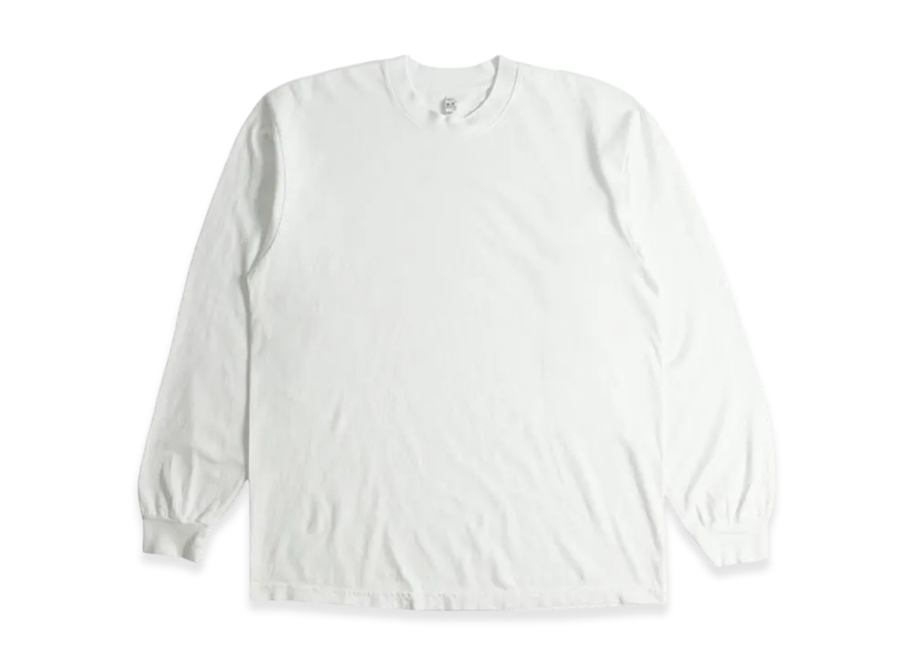 Los Angeles Apparel 6.5OZ Garment Dyed Crew Neck Long Sleeve T-Shirt "White"