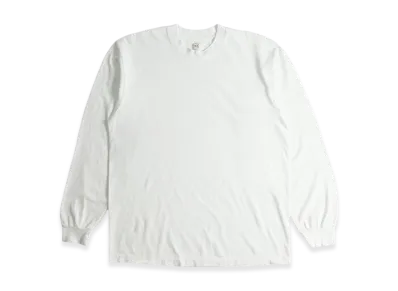 Los Angeles Apparel 6.5OZ Garment Dyed Crew Neck Long Sleeve T-Shirt "White"