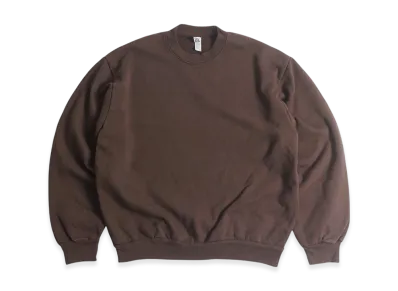 Los Angeles Apparel 14OZ Heavy Fleece Crew Neck Sweatshirt Special Order Overdyed "Chocolate"