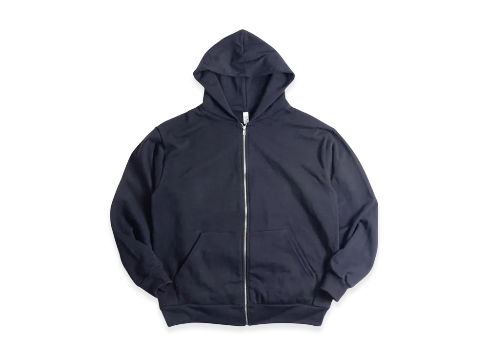 Los Angeles Apparel 14OZ Heavy Fleece Zip-Up Hooded Sweatshirt Piece Dye "Navy"