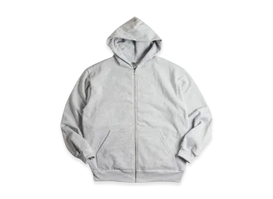 Los Angeles Apparel 14OZ Heavy Fleece Zip-Up Hooded Sweatshirt Piece Dye "Ash Grey"