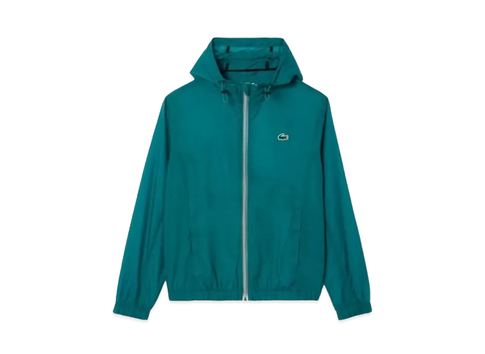ラコステ ライトウェイト 撥水 パッカブル ジャケット "ブルー"