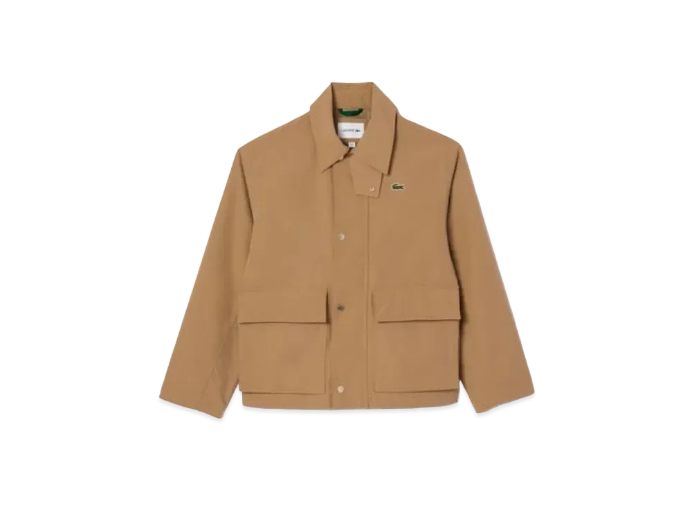LACOSTE Water Repellent Snap Button Jacket "Beige"