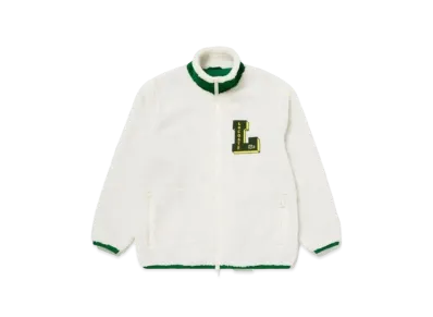 LACOSTE L Patch Sherpa Fleece Jacket "White"