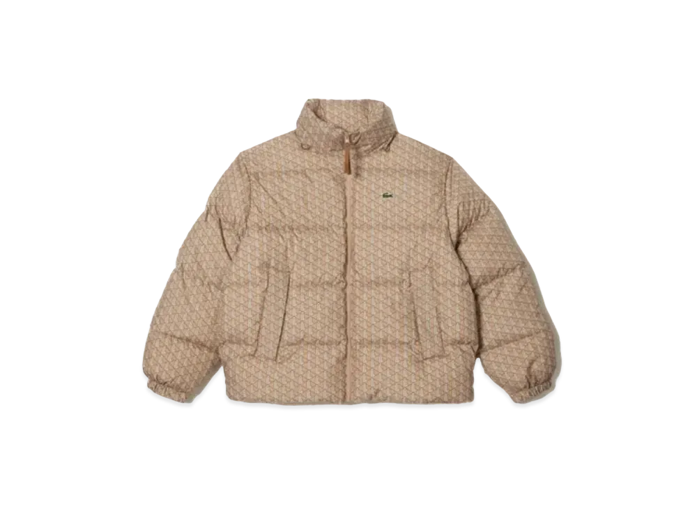 LACOSTE Monogram Print Down Jacket "Beige"