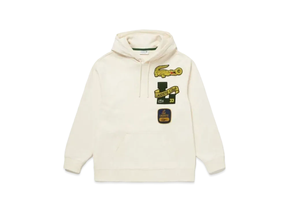 LACOSTE Heritage Patch Sweat Hoodie "White"