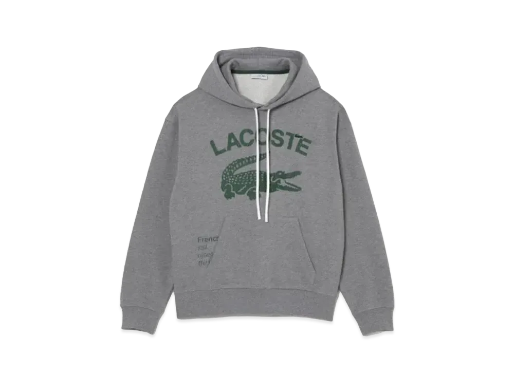 LACOSTE Oversize Print Sweat Parka "Grey"