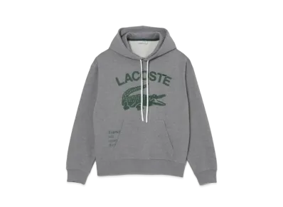 LACOSTE Oversize Print Sweat Parka "Grey"