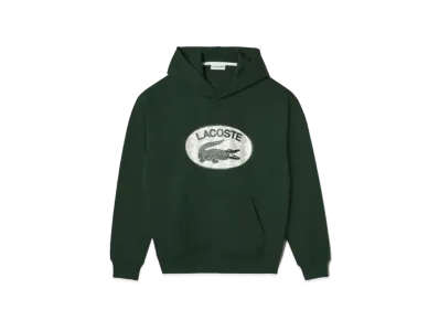 LACOSTE Monogram Motif Print Hood Sweat "Green"
