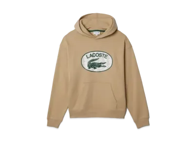 LACOSTE Monogram Motif Print Hood Sweat "Beige"