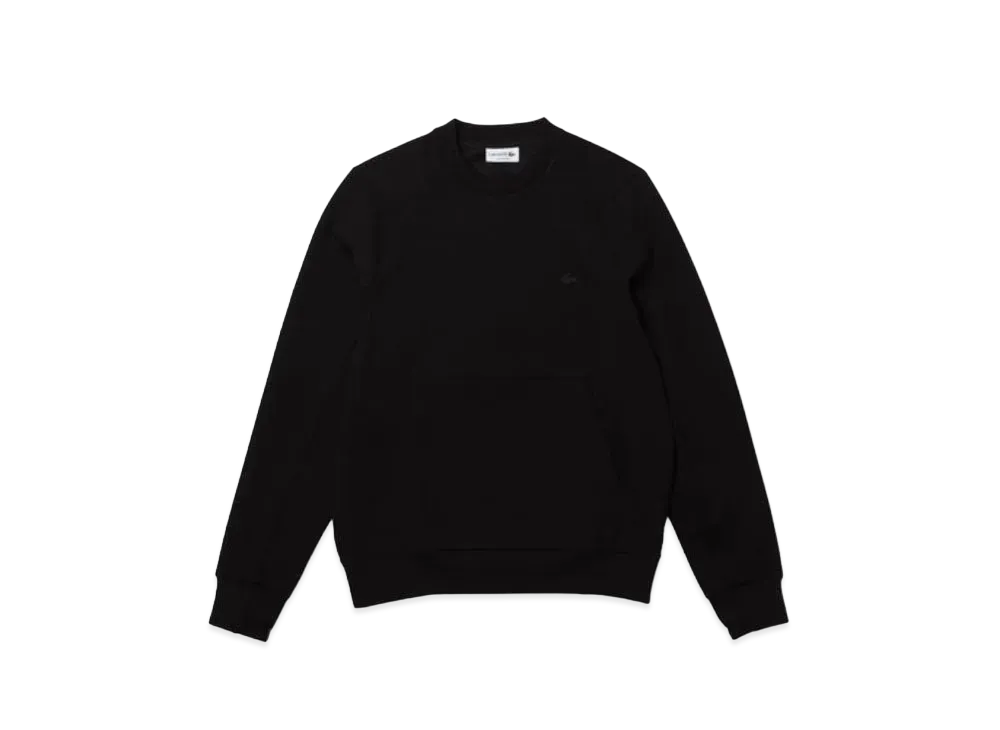 LACOSTE Double Face Crew Neck Sweatshirt "Black"