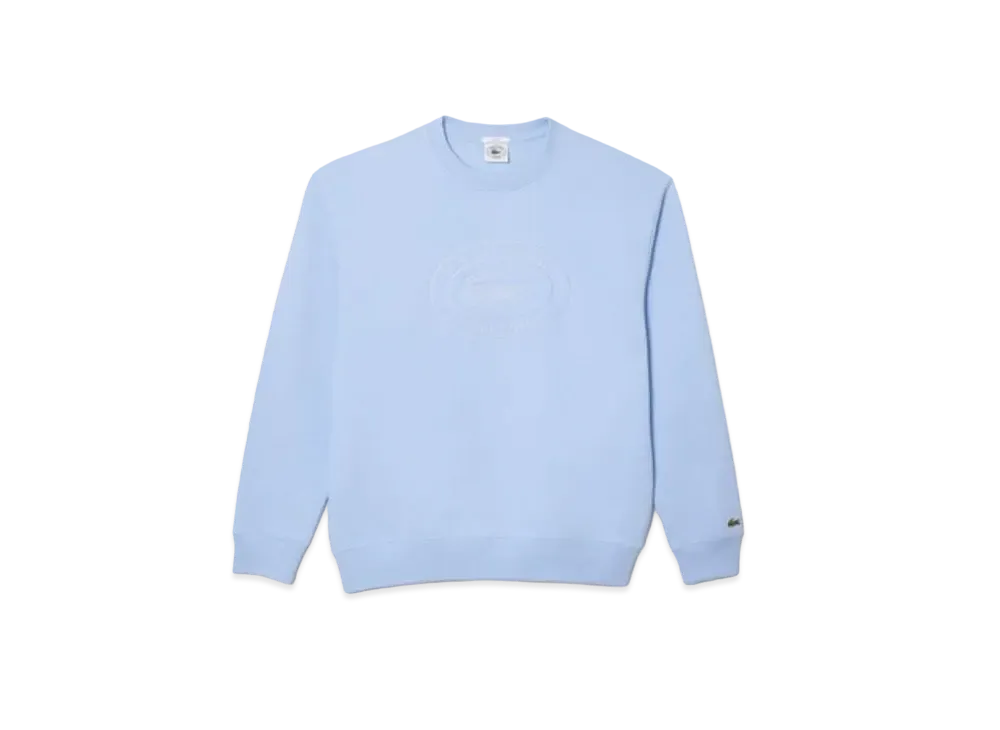 LACOSTE x Sporty & Rich Oval Logo Stitch Crew Neck Sweat "Blue"