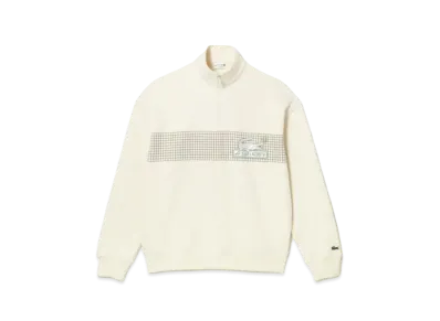 LACOSTE Classic Print Half Zip Sweat "White"