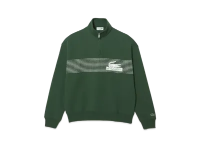 LACOSTE Classic Print Half Zip Sweat "Green"