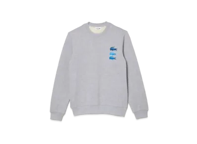 LACOSTE Timeline Clock Print Crew Neck Sweat "Grey"