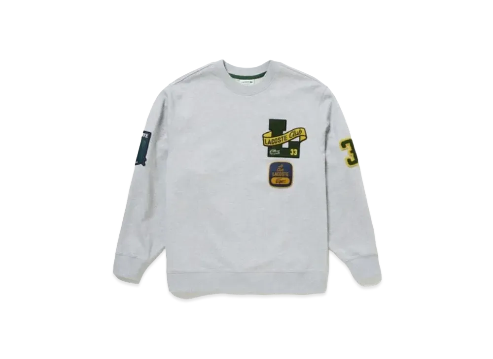 LACOSTE Heritage Patch Crew Neck Sweat "Grey"