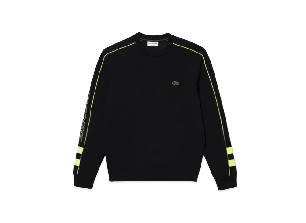 LACOSTE Piping Sleeve Crew Neck Sweat "Black"