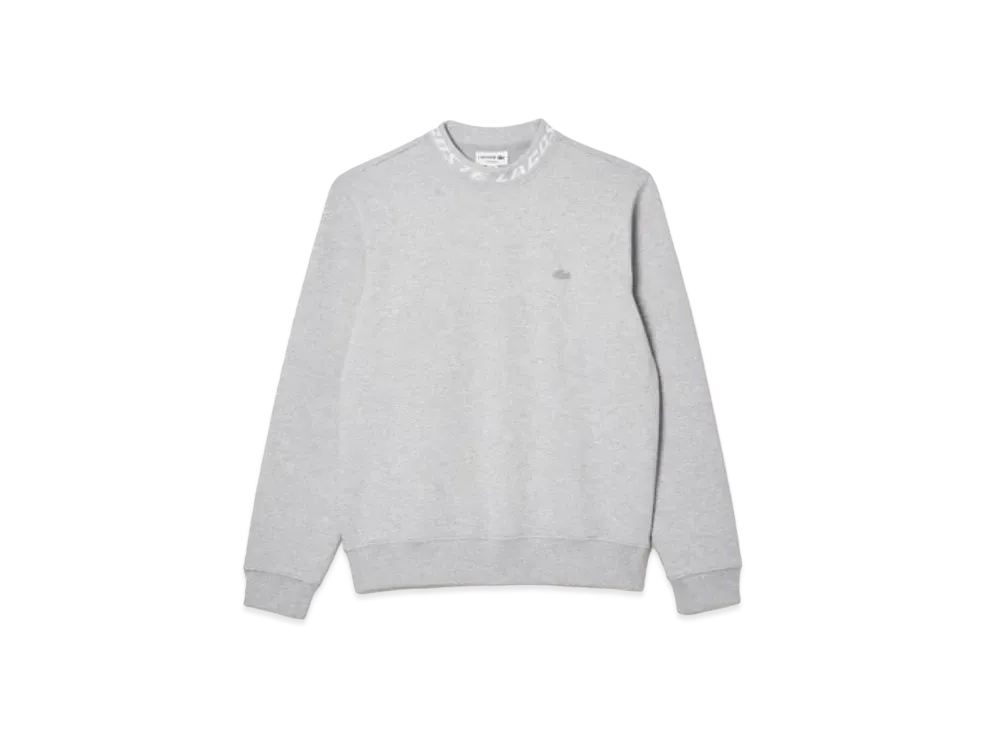 LACOSTE Jacquard Mock Neck Tech Sweat Pullover "Grey"