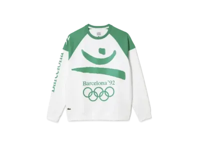 LACOSTE 1992 Barcelona Olympic Heritage Crew Neck Sweat "White"