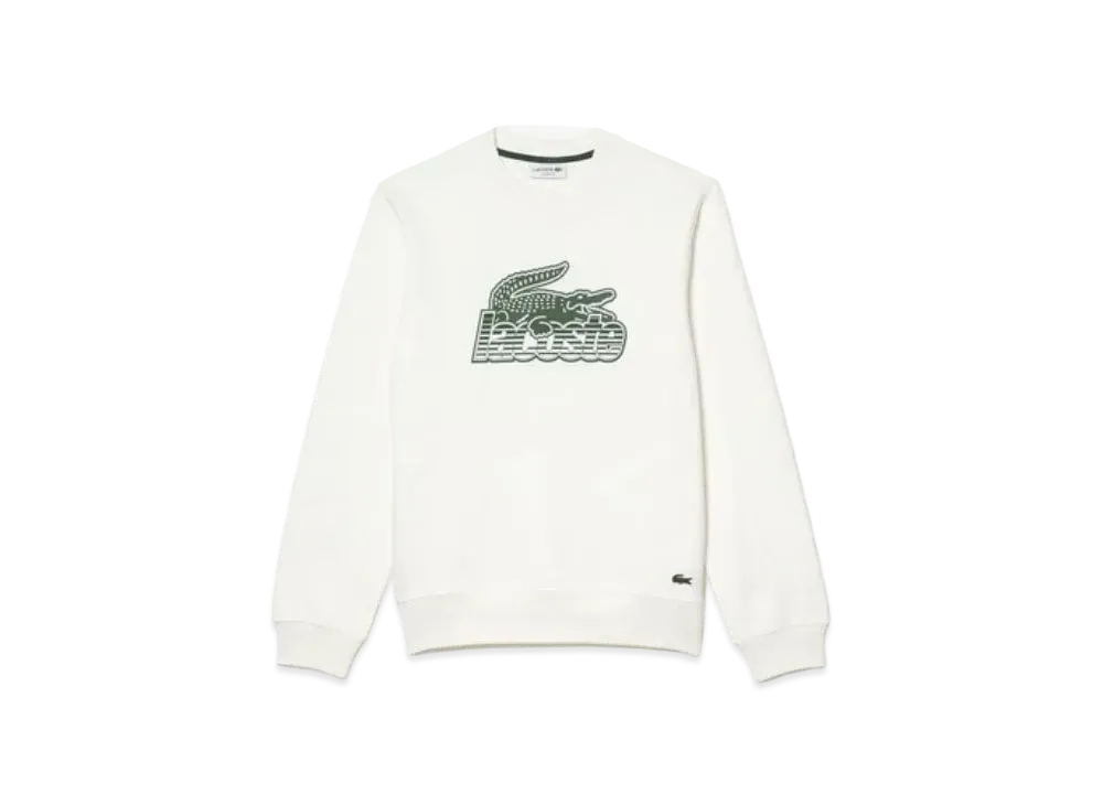 LACOSTE New Graphic Print Crew Neck Sweat "White"