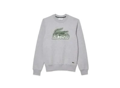 LACOSTE New Graphic Print Crew Neck Sweat "Grey"