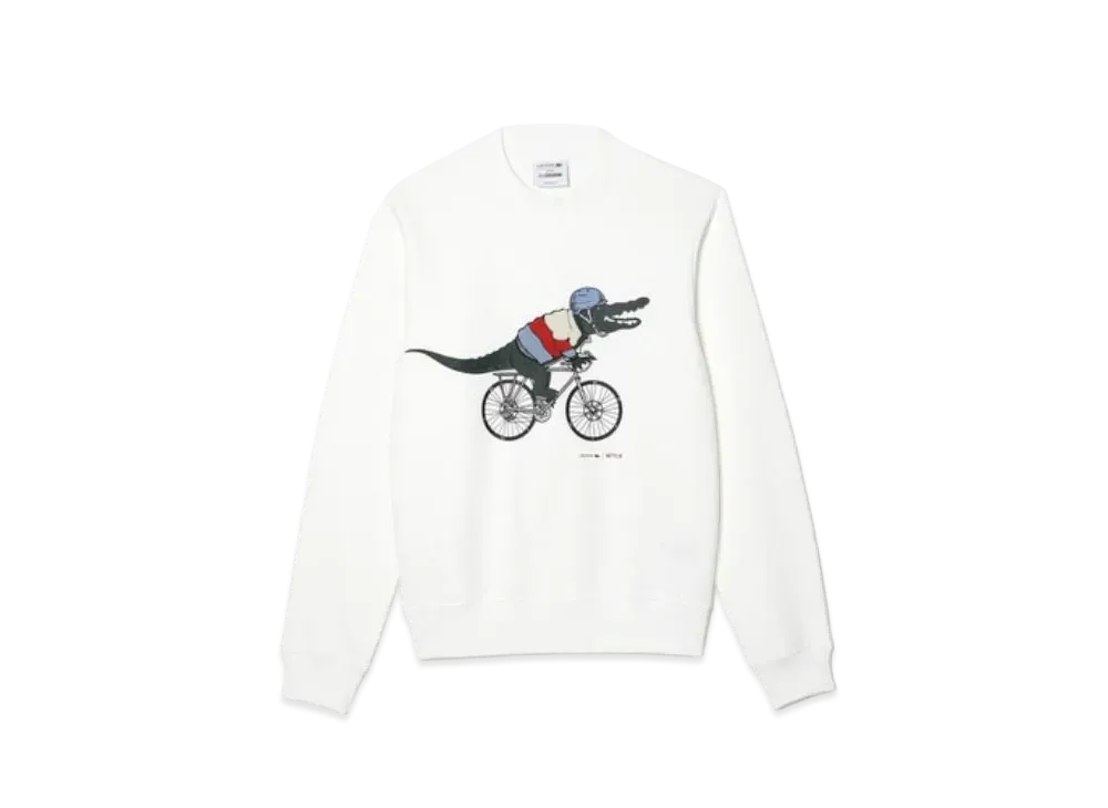 LACOSTE x Netflix Arrange Logo Crew Neck Sweat "White"