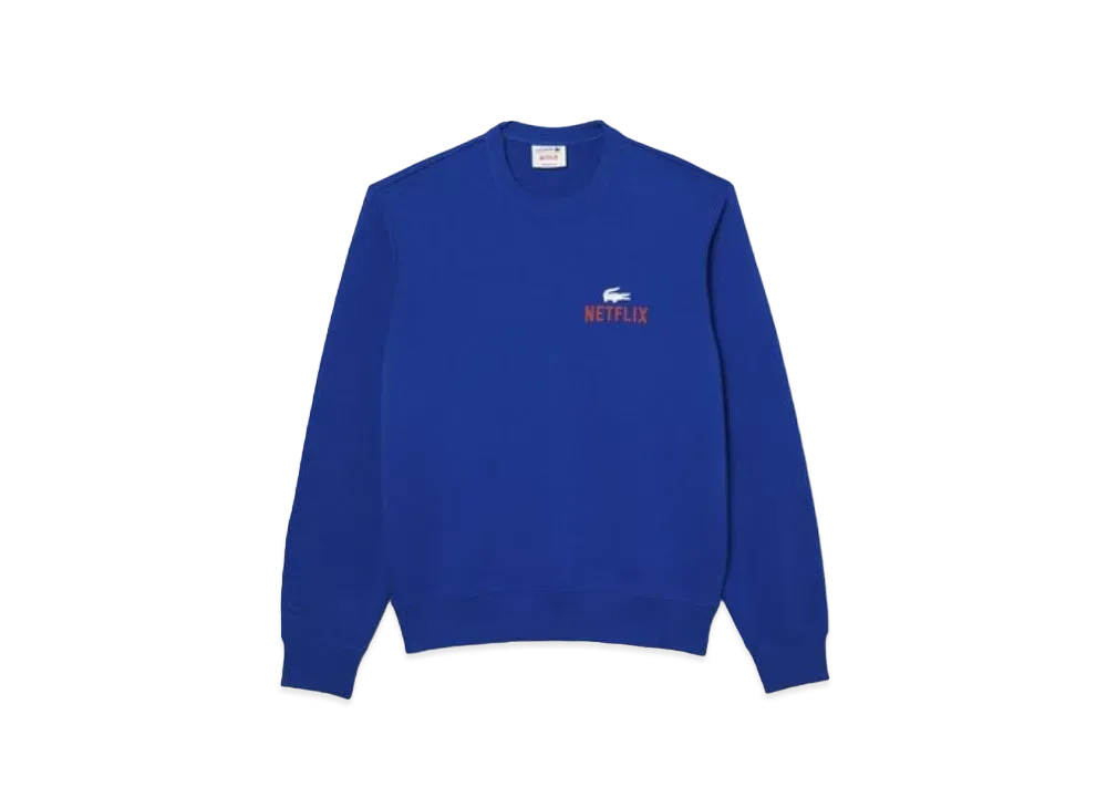 LACOSTE x Netflix Back Print Crew Neck Sweat "Royal"