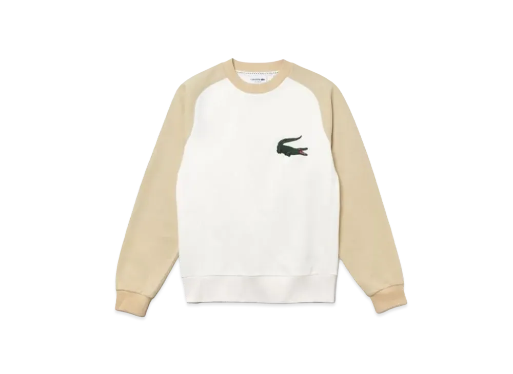 LACOSTE Heritage Graphic Stitch Raglan Crew Neck Sweat "Beige"