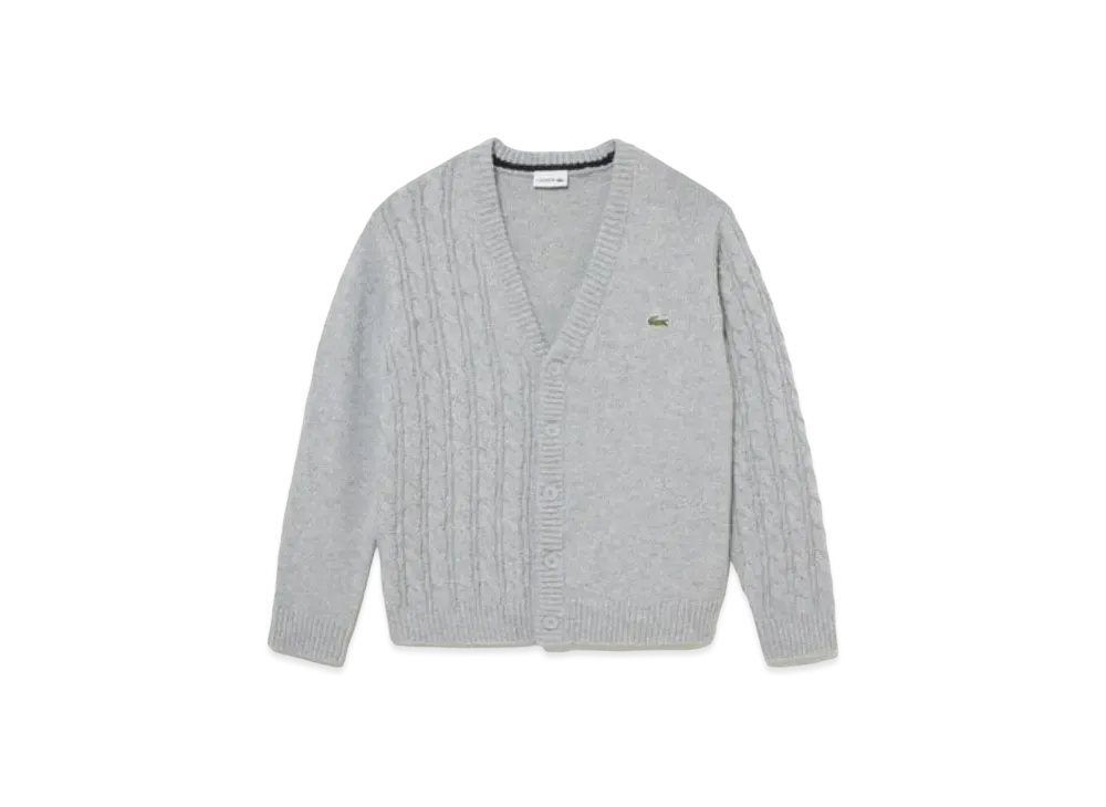 LACOSTE Asymmetry V-Neck Cardigan "Grey"
