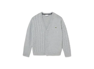 LACOSTE Asymmetry V-Neck Cardigan "Grey"