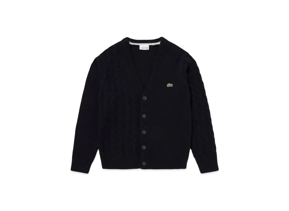 LACOSTE Asymmetry V-Neck Cardigan "Navy"
