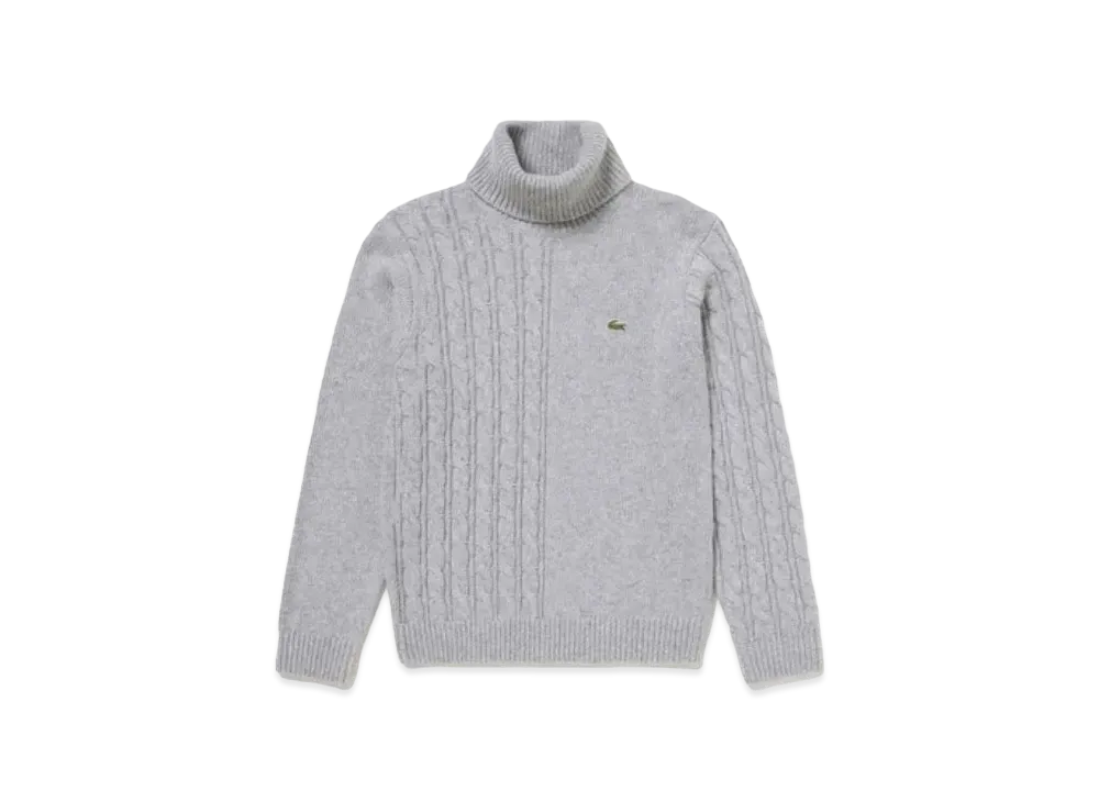 LACOSTE Asymmetry Turtle Neck Knit Sweater "Grey"