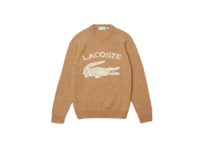 LACOSTE Graphic Crew Neck Sweater "Beige"