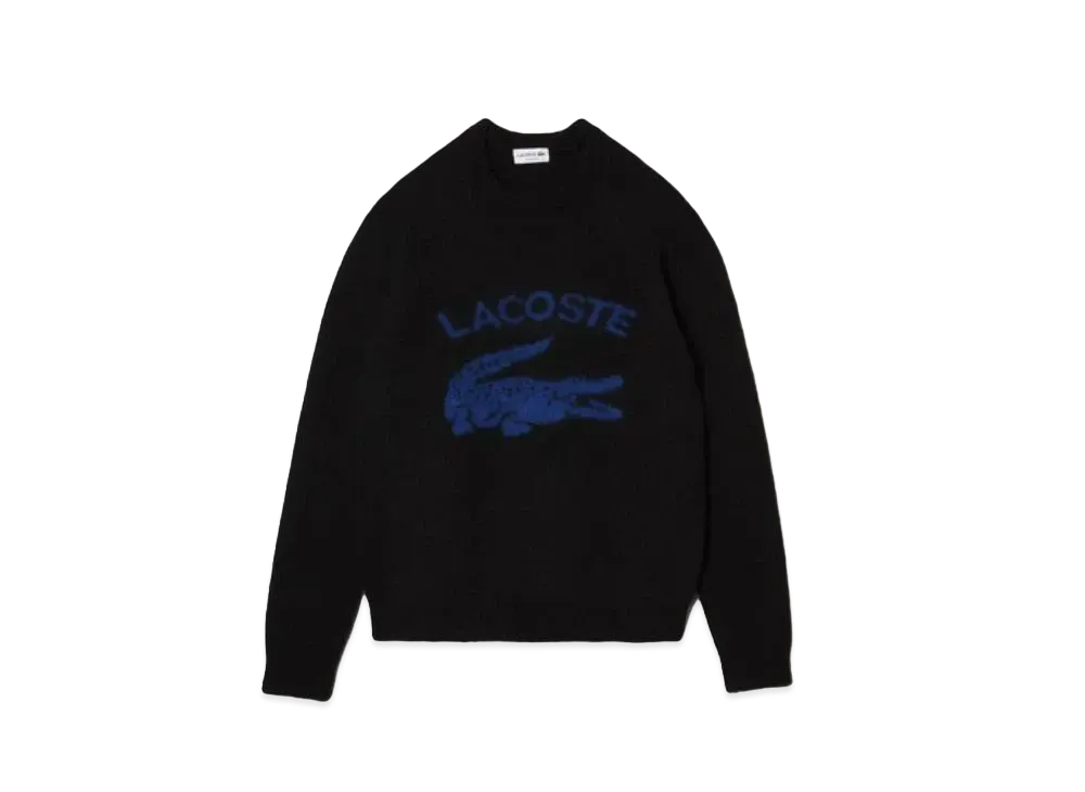 LACOSTE Graphic Crew Neck Sweater "Black"
