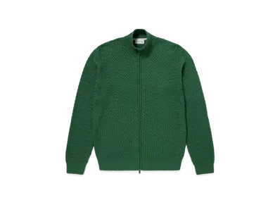 LACOSTE Basket Knit Zip Up "Green"
